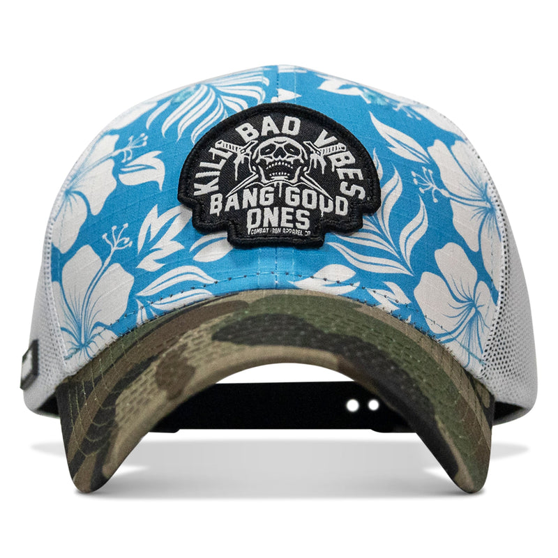 Load image into Gallery viewer, Kill Bad Vibes Skull Patch Original Ripstop Snapback Hat
