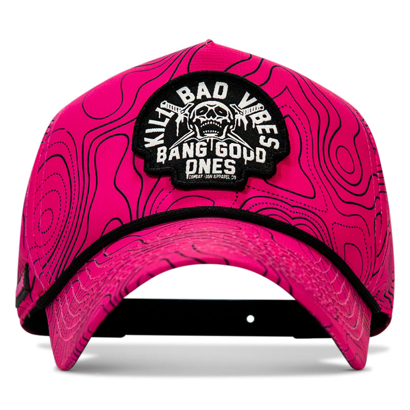 Load image into Gallery viewer, Kill Bad Vibes Skull Weekender Rope Snapback Hat
