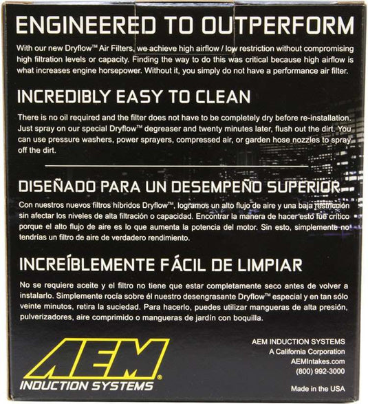 AEM Induction DryFlow Air Filter AIP21-2011DK