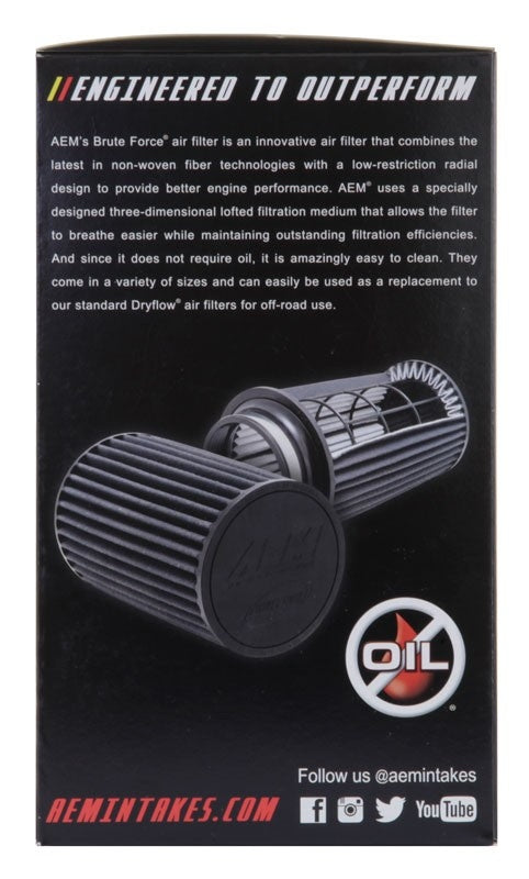 Load image into Gallery viewer, AEM Induction AEM Dryflow 3.25in. X 7in. Round Tapered Air Filter 21-2113BF
