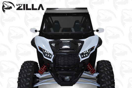 Black Vented KRX Full Glass Windshield with Wiper