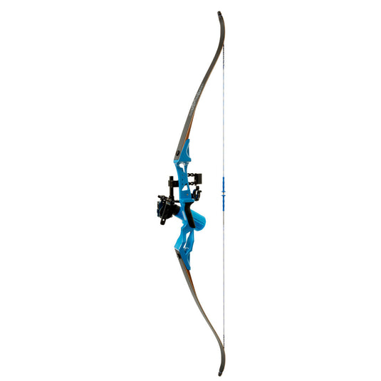 Fin Finder Bank Runner Bowfishing Recurve Package W-winch Pro Bowfishing Reel Blue 35 Lbs. Rh