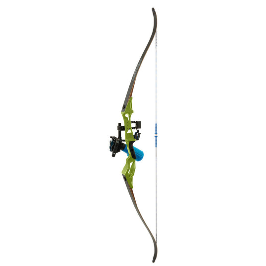 Fin Finder Bank Runner Bowfishing Recurve Package W-winch Pro Bowfishing Reel Green 35 Lbs. Rh