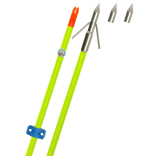Fin Finder Raider Pro Bowfishing Arrow Flo Green W- Riptide Point