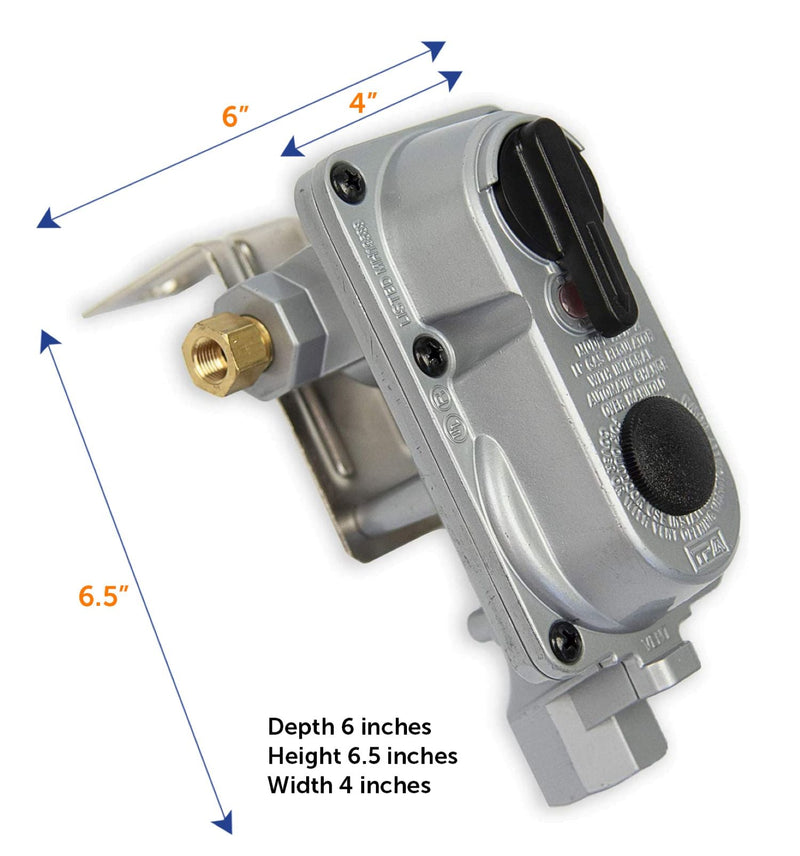 Load image into Gallery viewer, Flame King 2 Stage Auto Propane Gas Regulator with Pls Cover &amp; Long Mount Bracket &amp; 2-12" Pigtails
