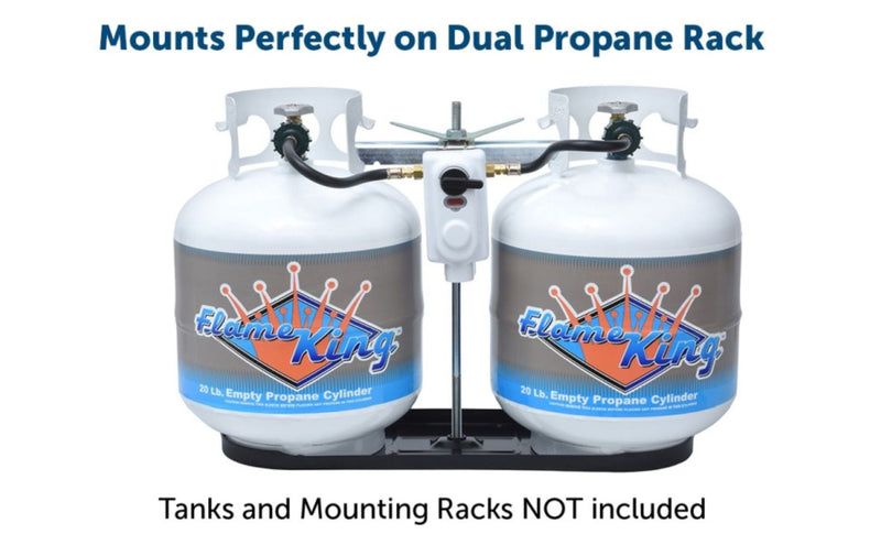 Load image into Gallery viewer, Flame King 2 Stage Auto Propane Gas Regulator with Pls Cover &amp; Long Mount Bracket &amp; 2-12" Pigtails
