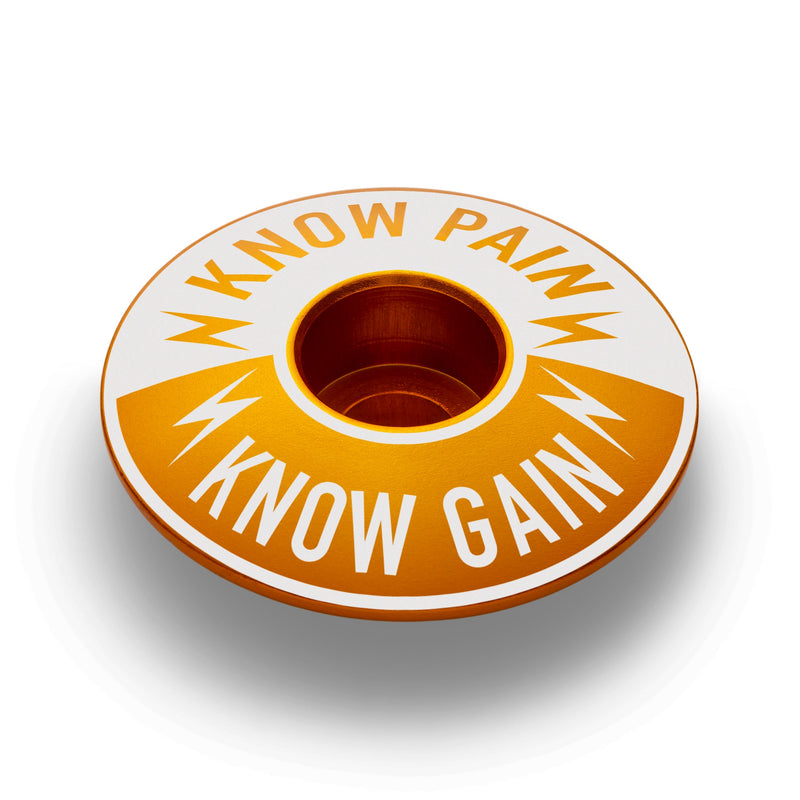 Load image into Gallery viewer, Know Pain Know Gain - Bicycle Headset Cap
