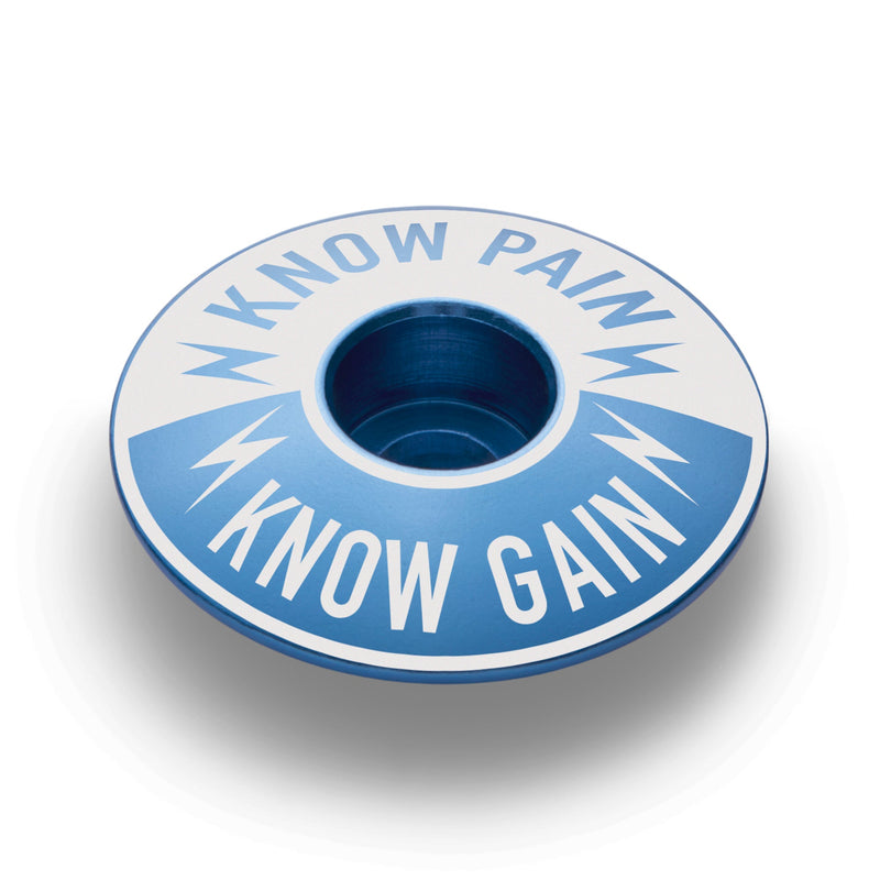 Load image into Gallery viewer, Know Pain Know Gain - Bicycle Headset Cap
