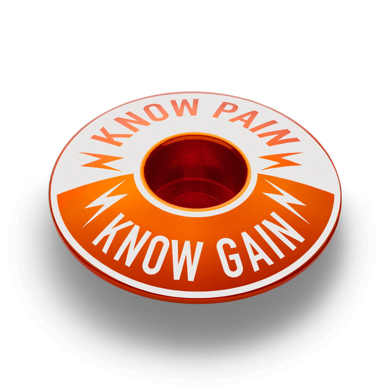 Load image into Gallery viewer, Know Pain Know Gain - Bicycle Headset Cap
