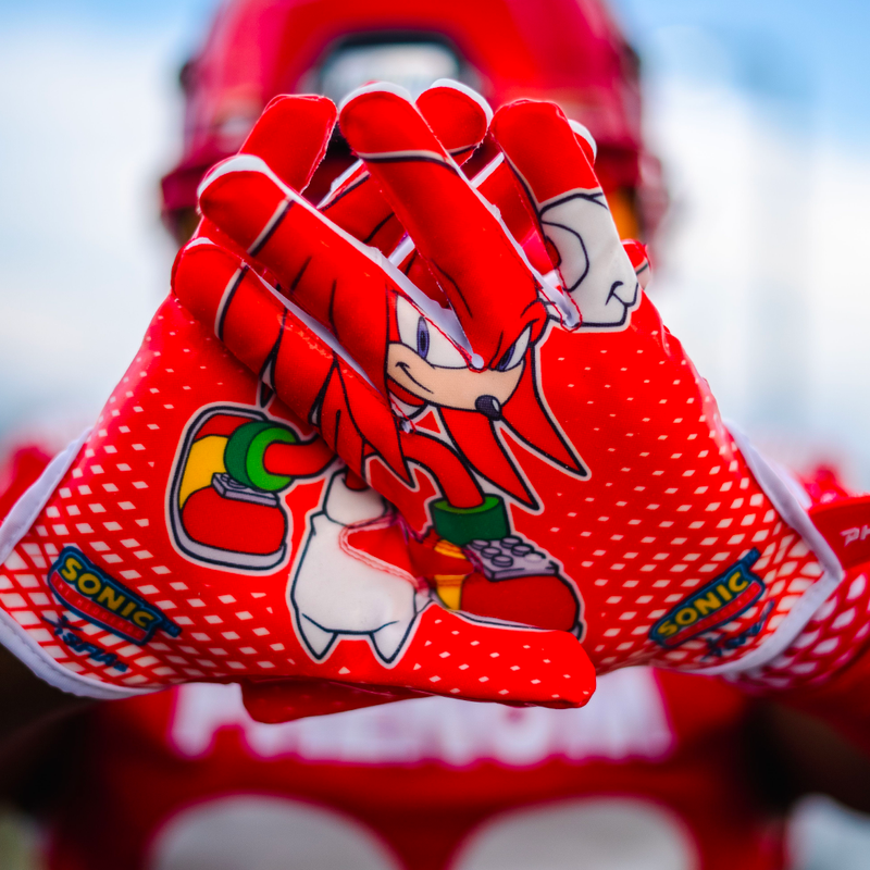 Load image into Gallery viewer, Knuckles the Echidna Football Gloves - VPS5 by Phenom Elite
