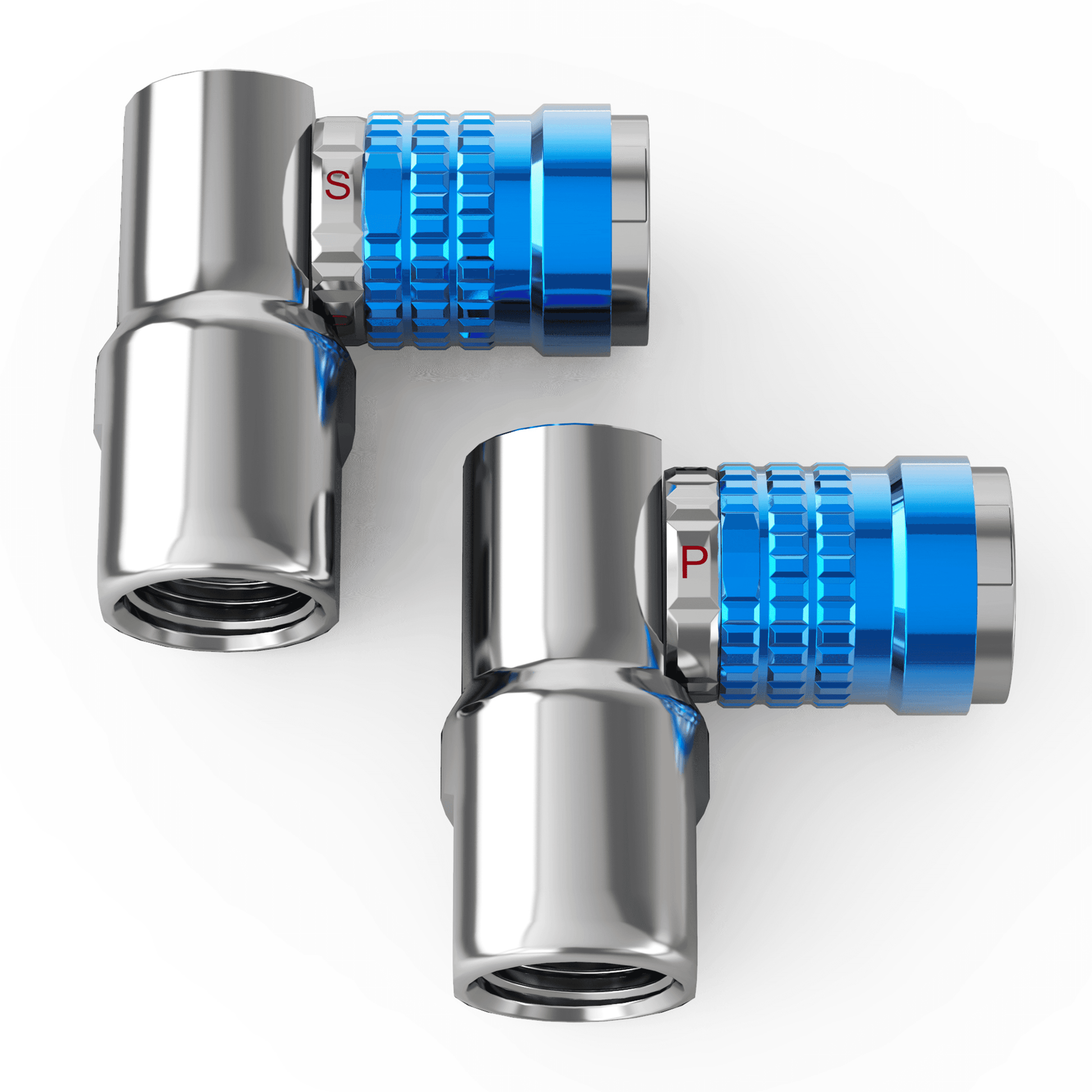 Lightning™ L3-Series Bike Tire Air Chuck - 1/4" F-NPT (Presta + Schrader Valves) | Open Flow (2 Pack) - Skoutley Outdoors LLC