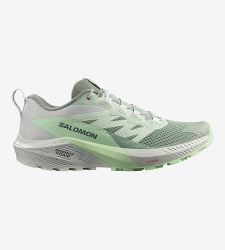 Women's Salomon Sense Ride 5, Lily Pad/Metal/Green Ash, 7.5 B Medium - Skoutley Outdoors LLC