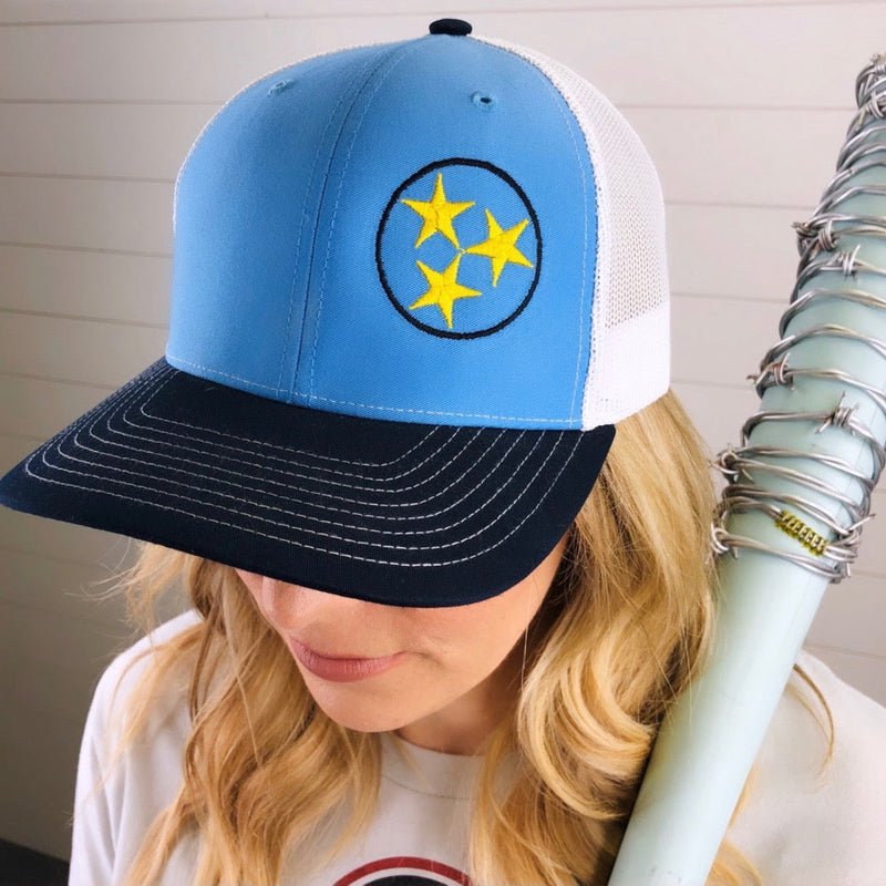 Load image into Gallery viewer, TRISTAR TRUCKER HAT - COOL BLUE
