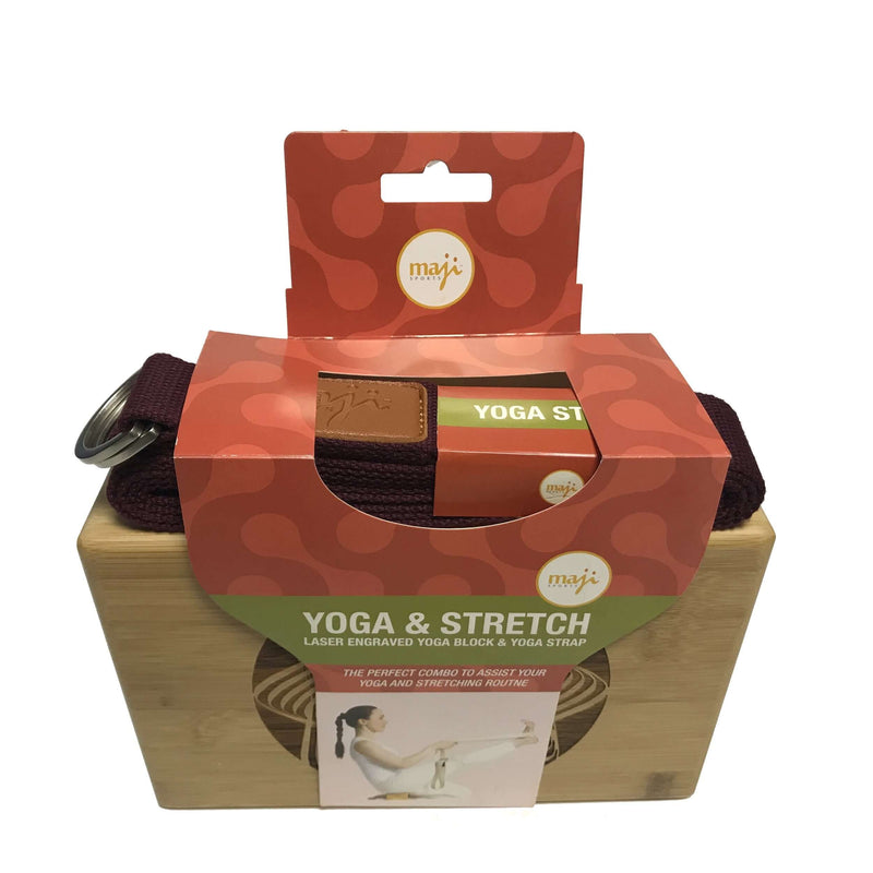 Load image into Gallery viewer, Laser Engraved Bamboo Yoga Block &amp; Strap Combo - Circle Design

