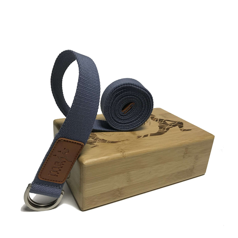 Load image into Gallery viewer, Laser Engraved Bamboo Yoga Block &amp; Strap Combo
