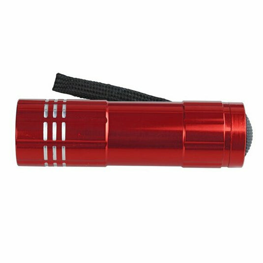Metal Handheld Red Flashlight with Nylon Wrist Strap