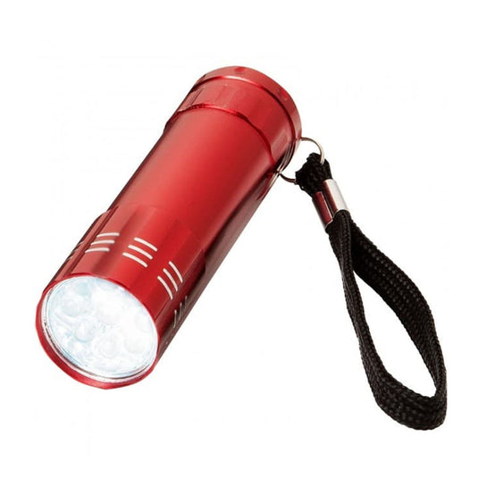 Metal Handheld Red Flashlight with Nylon Wrist Strap