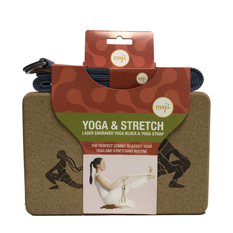 Load image into Gallery viewer, Laser Engraved Cork Yoga Block &amp; Strap Combo
