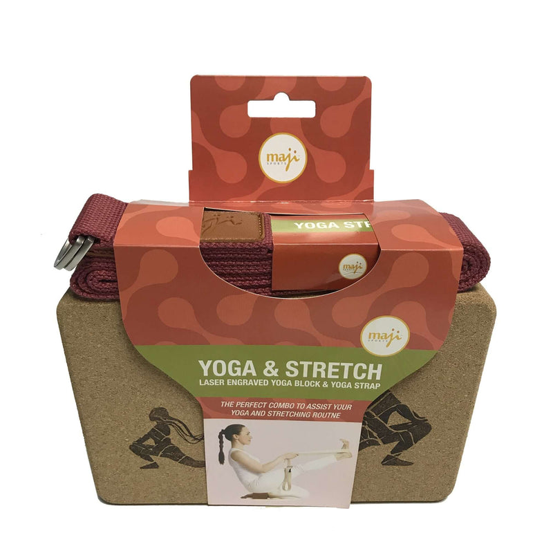 Load image into Gallery viewer, Laser Engraved Cork Yoga Block &amp; Strap Combo
