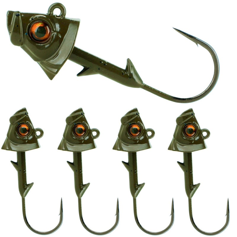 Load image into Gallery viewer, Reaction Tackle Lead Fish Head Jigs - 5-PACK
