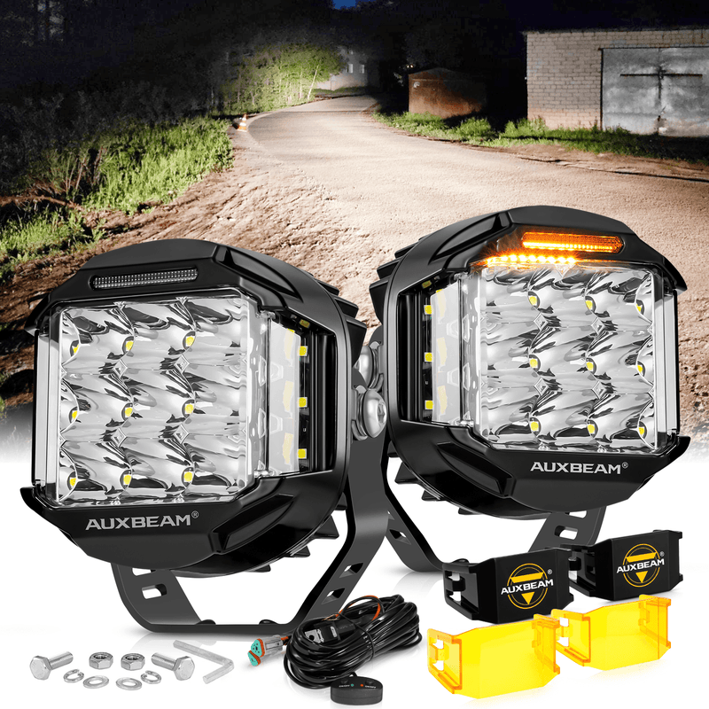 Load image into Gallery viewer, V-MAX Series Combo Beam Side Shooter LED Pod Lights with Amber DRL
