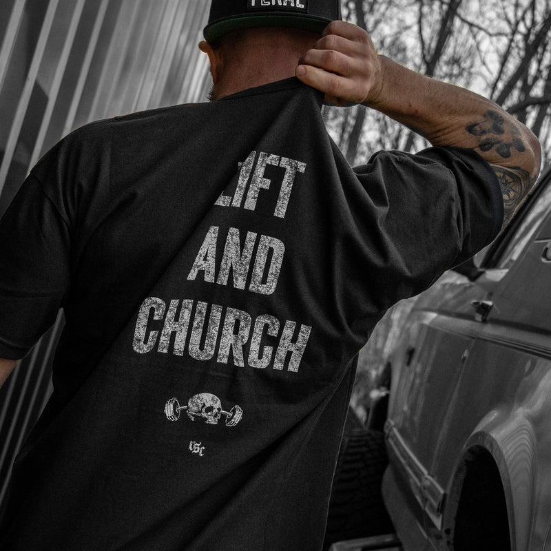 Load image into Gallery viewer, Lift And Church Men's T-Shirt
