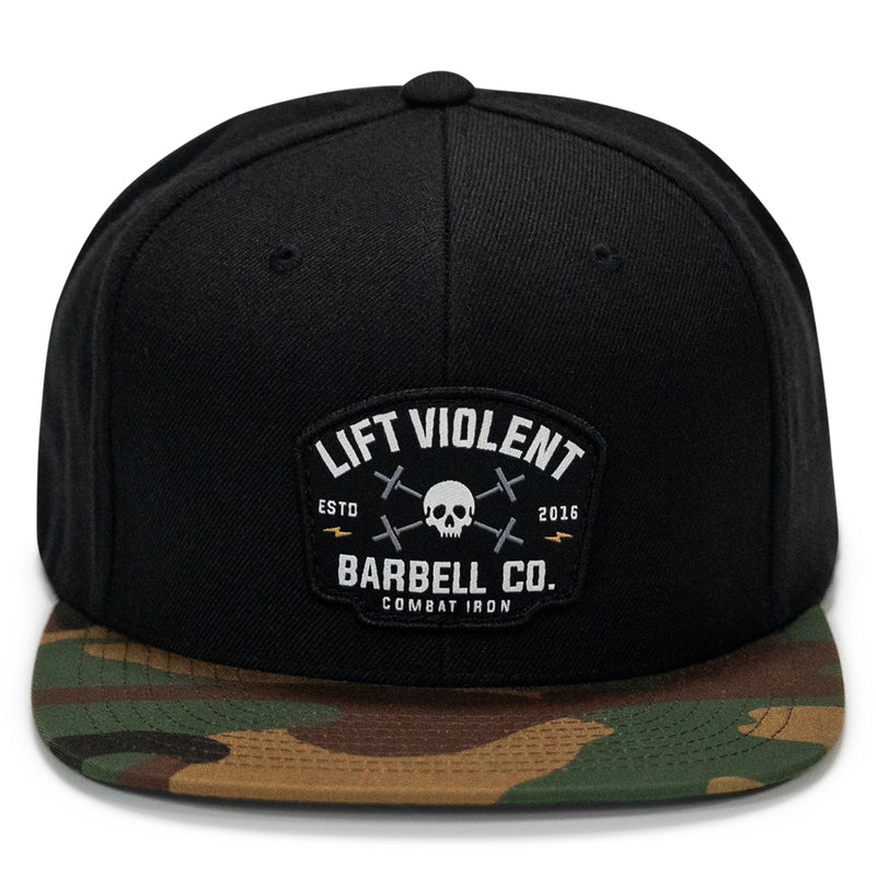Load image into Gallery viewer, Lift Violent Barbell Co Patch Flatbill Snapback Hat
