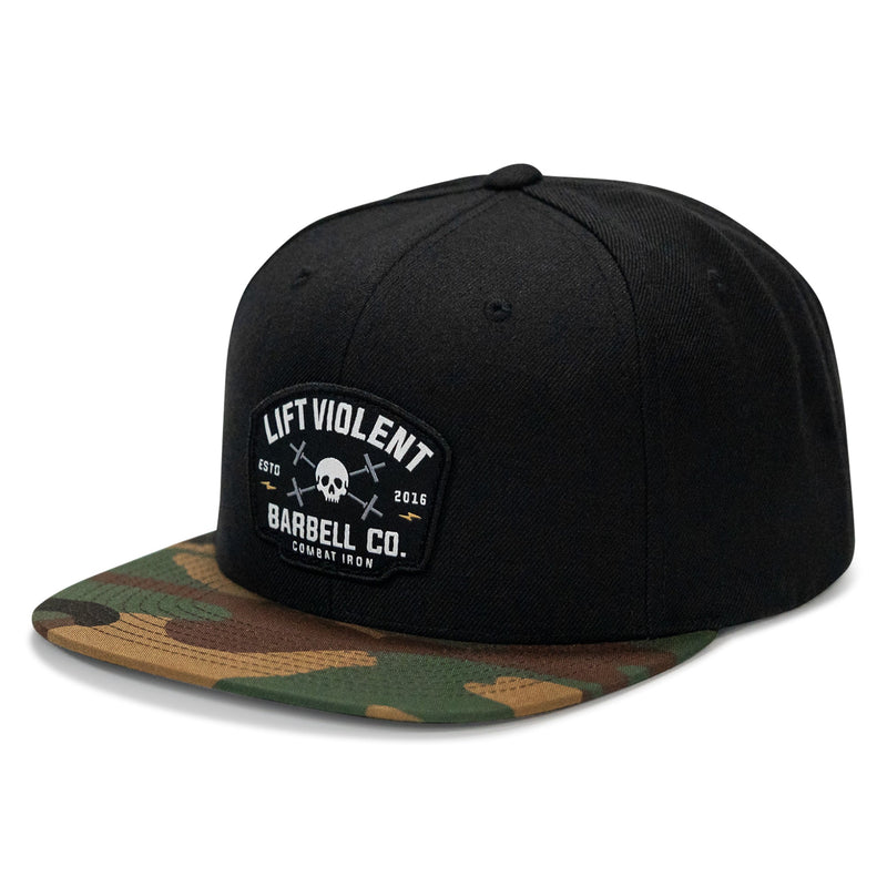 Load image into Gallery viewer, Lift Violent Barbell Co Patch Flatbill Snapback Hat
