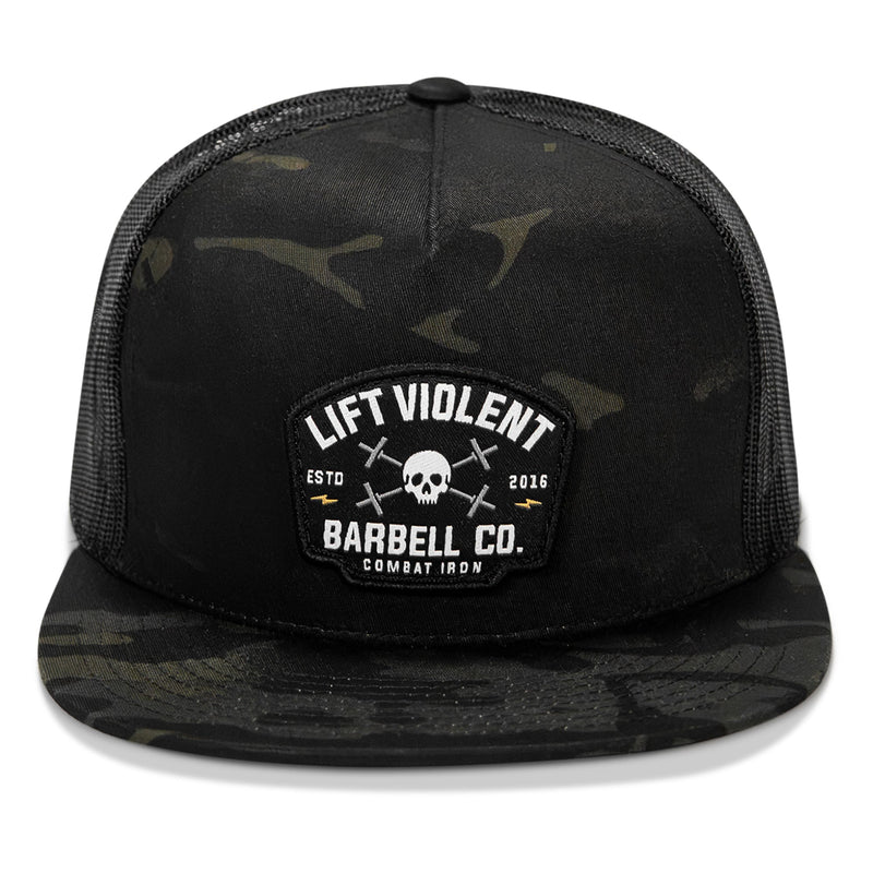 Load image into Gallery viewer, Lift Violent Barbell Co Patch Flatbill Snapback Hat
