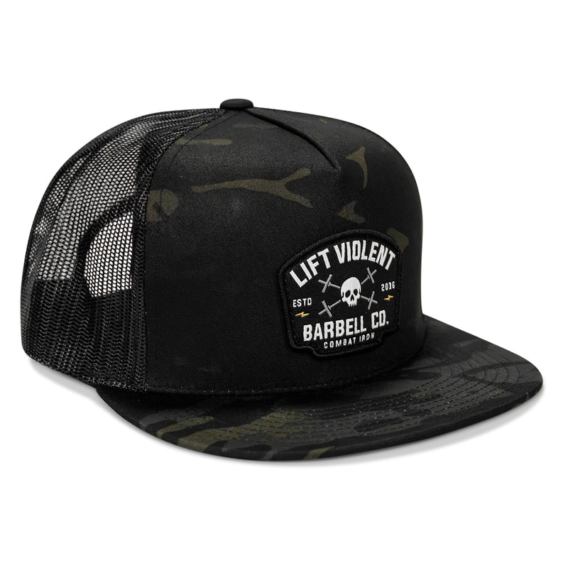 Load image into Gallery viewer, Lift Violent Barbell Co Patch Flatbill Snapback Hat
