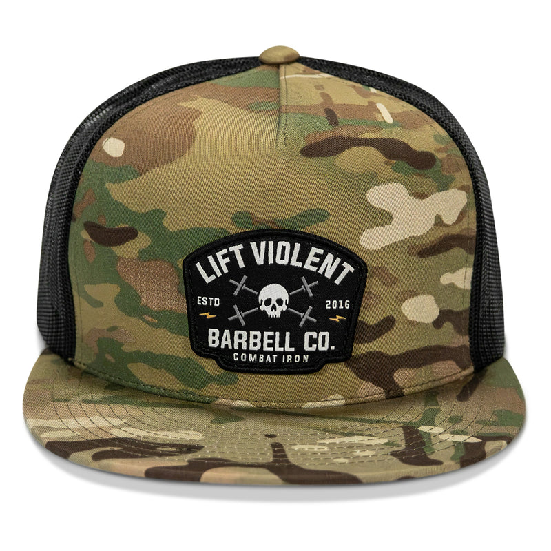 Load image into Gallery viewer, Lift Violent Barbell Co Patch Flatbill Snapback Hat
