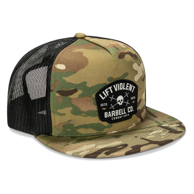 Load image into Gallery viewer, Lift Violent Barbell Co Patch Flatbill Snapback Hat
