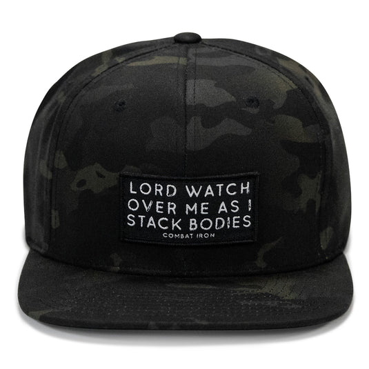 Lord Watch Over Me As I Stack Bodies Patch Flatbill SnapBack Hat