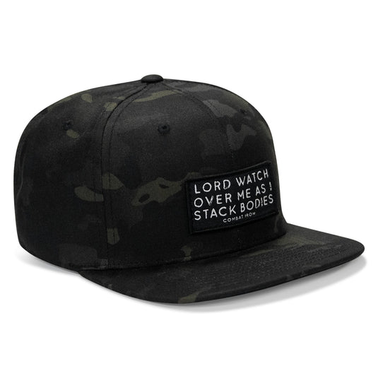 Lord Watch Over Me As I Stack Bodies Patch Flatbill SnapBack Hat