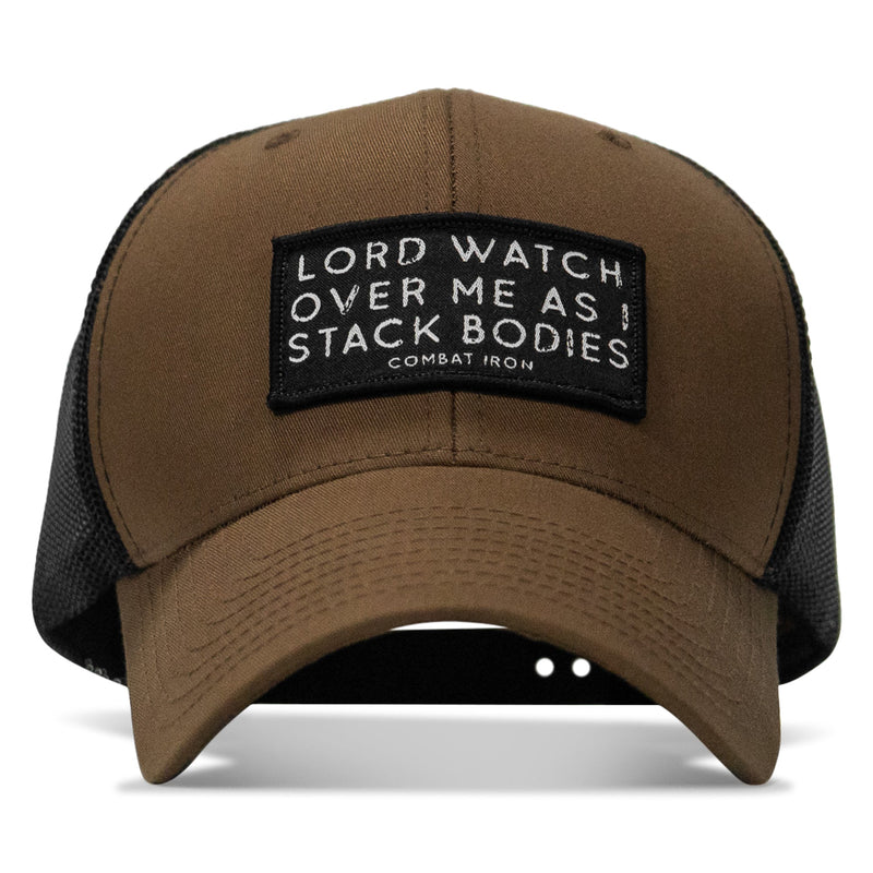 Load image into Gallery viewer, Lord Watch Over Me As I Stack Bodies Patch Snapback Hat
