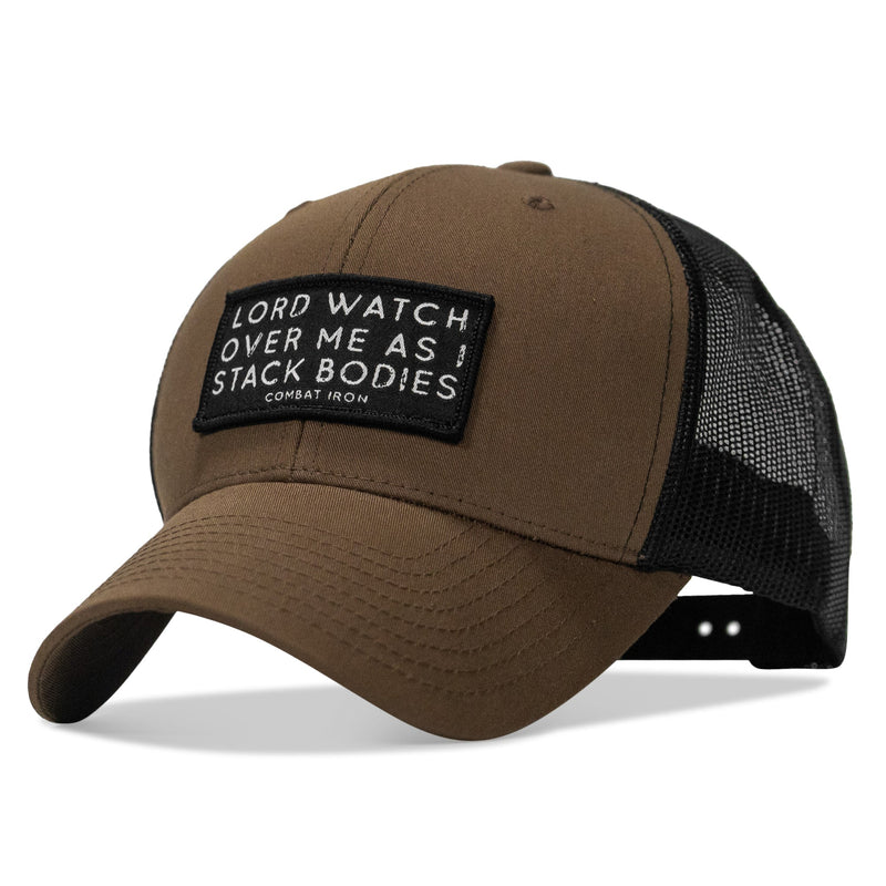 Load image into Gallery viewer, Lord Watch Over Me As I Stack Bodies Patch Snapback Hat
