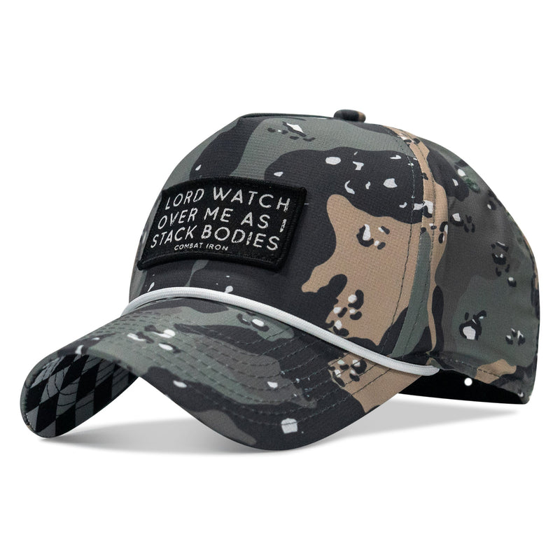 Load image into Gallery viewer, Lord Watch Over Me As I Stack Bodies Patch Waterproof Weekender Snapback
