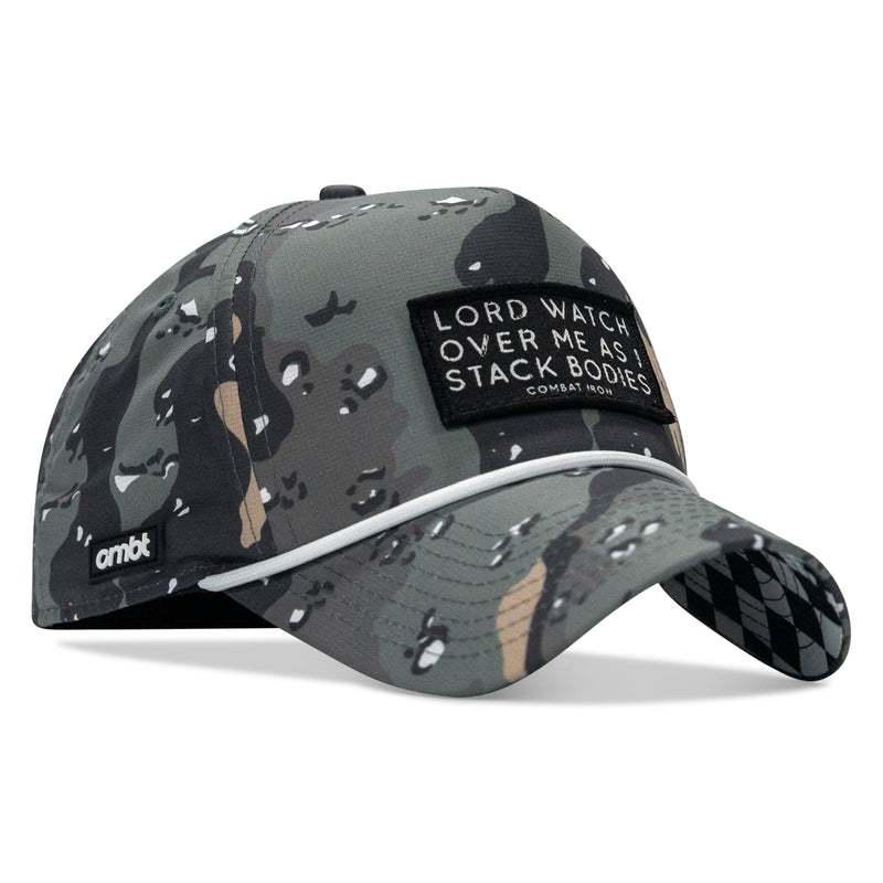 Load image into Gallery viewer, Lord Watch Over Me As I Stack Bodies Patch Waterproof Weekender Snapback
