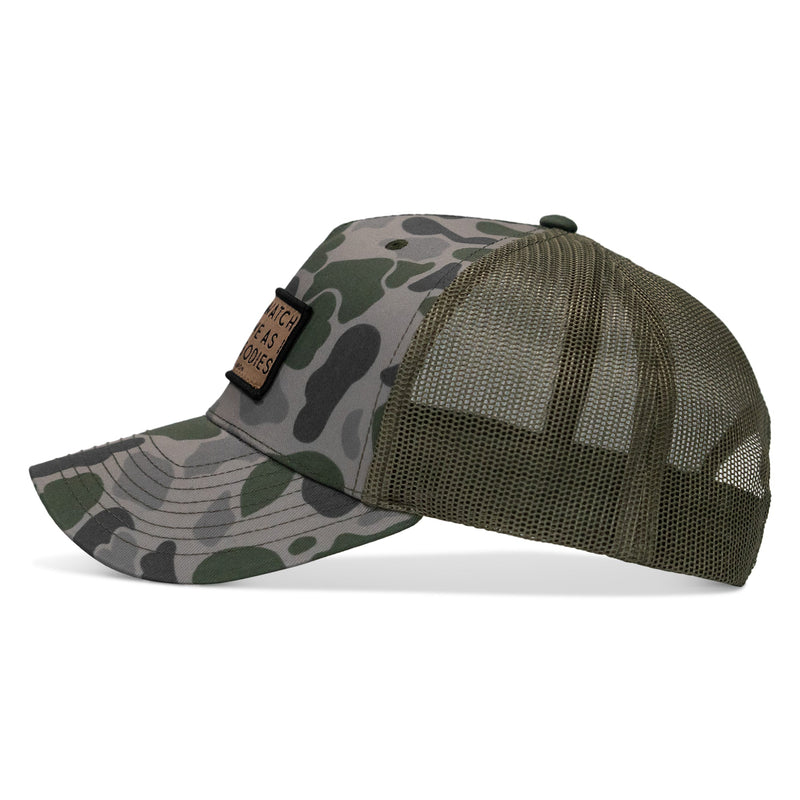 Load image into Gallery viewer, Lord Watch Over Me As I Stack Bodies Tan Patch Snapback Hat
