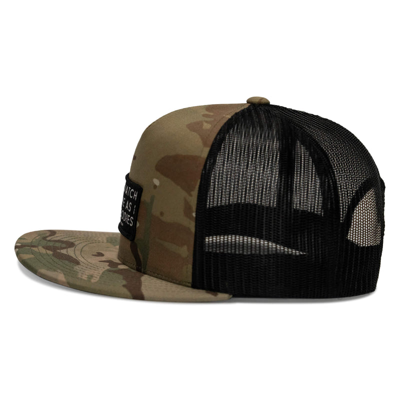 Load image into Gallery viewer, Lord Watch Over Me As I Stack Bodies Patch Flatbill SnapBack Hat
