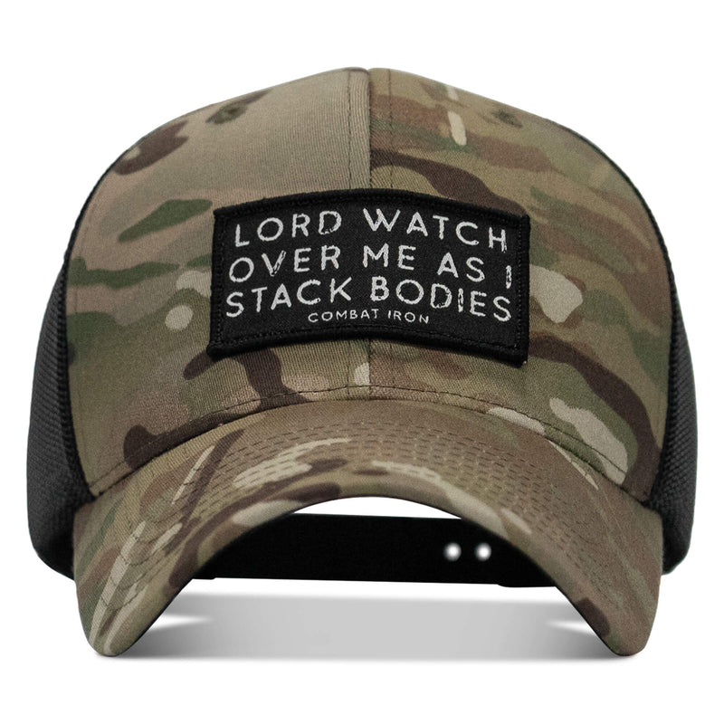 Load image into Gallery viewer, Lord Watch Over Me As I Stack Bodies Patch Snapback Hat
