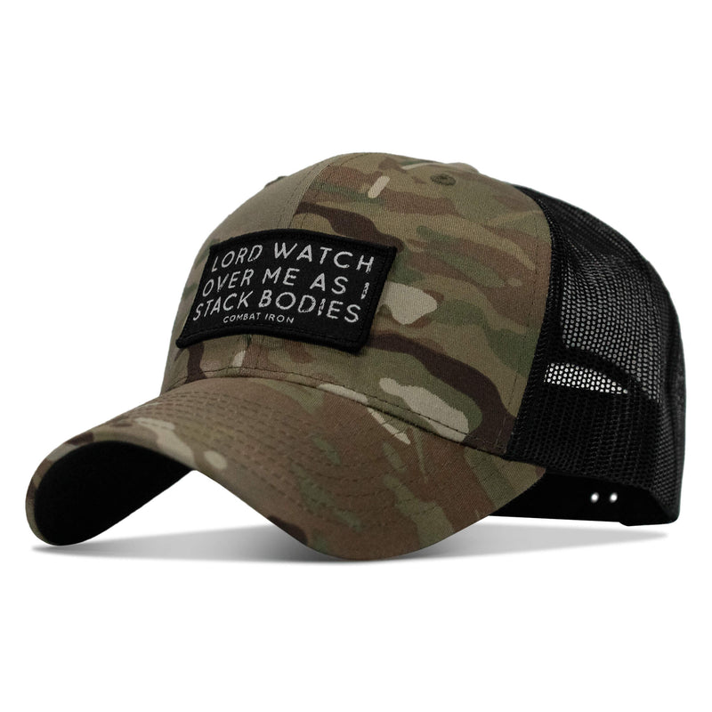 Load image into Gallery viewer, Lord Watch Over Me As I Stack Bodies Patch Snapback Hat
