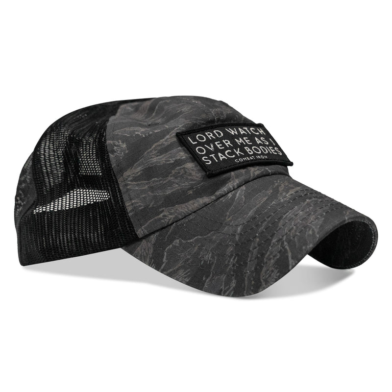 Load image into Gallery viewer, Lord Watch Over Me As I Stack Bodies Patch Tactical Ripstop Mesh Snapback Hat
