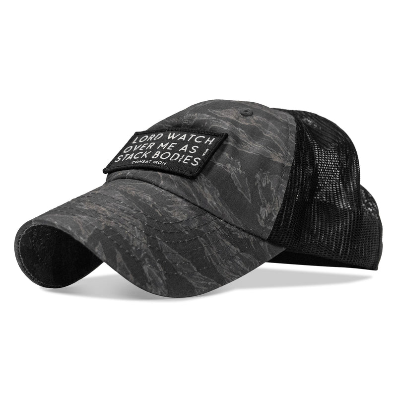Load image into Gallery viewer, Lord Watch Over Me As I Stack Bodies Patch Tactical Ripstop Mesh Snapback Hat
