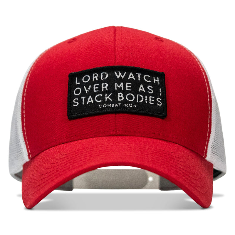 Load image into Gallery viewer, Lord Watch Over Me As I Stack Bodies Patch Snapback Hat
