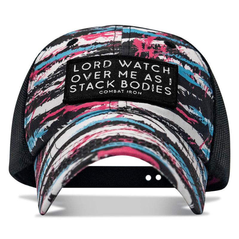 Load image into Gallery viewer, Lord Watch Over Me As I Stack Bodies Patch Tactical Ripstop Mesh Snapback Hat
