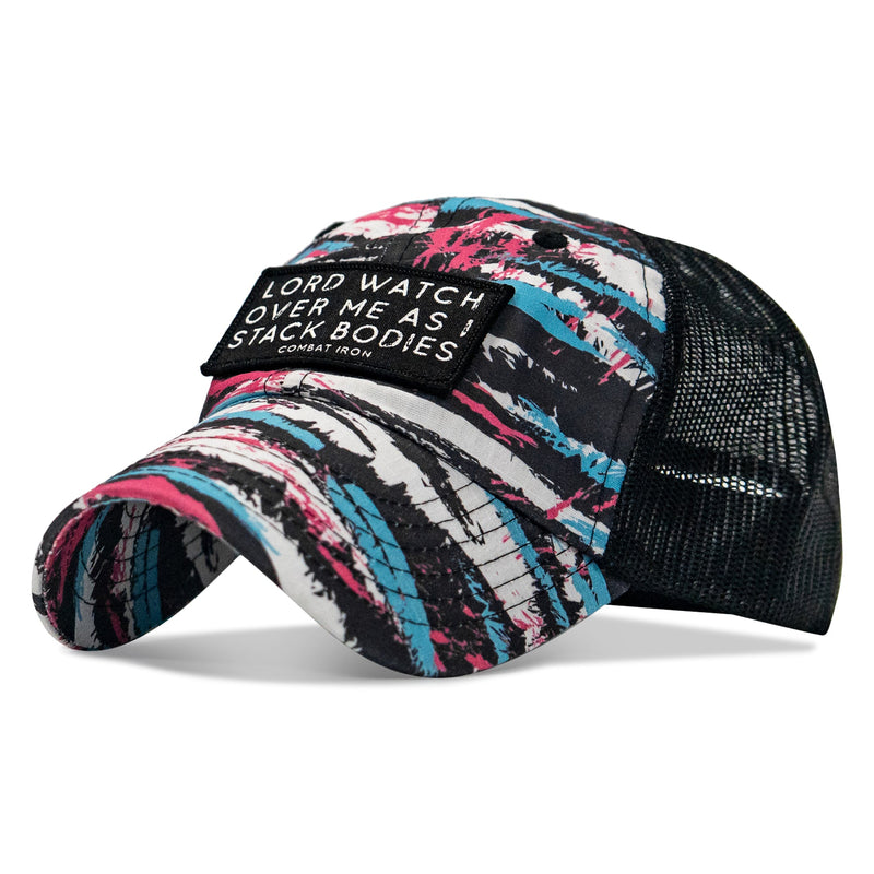 Load image into Gallery viewer, Lord Watch Over Me As I Stack Bodies Patch Tactical Ripstop Mesh Snapback Hat
