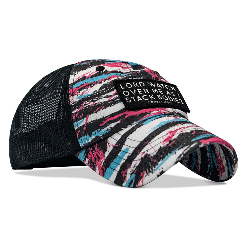 Load image into Gallery viewer, Lord Watch Over Me As I Stack Bodies Patch Tactical Ripstop Mesh Snapback Hat
