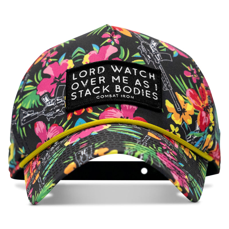 Load image into Gallery viewer, Lord Watch Over Me As I Stack Bodies Patch Waterproof Weekender Snapback

