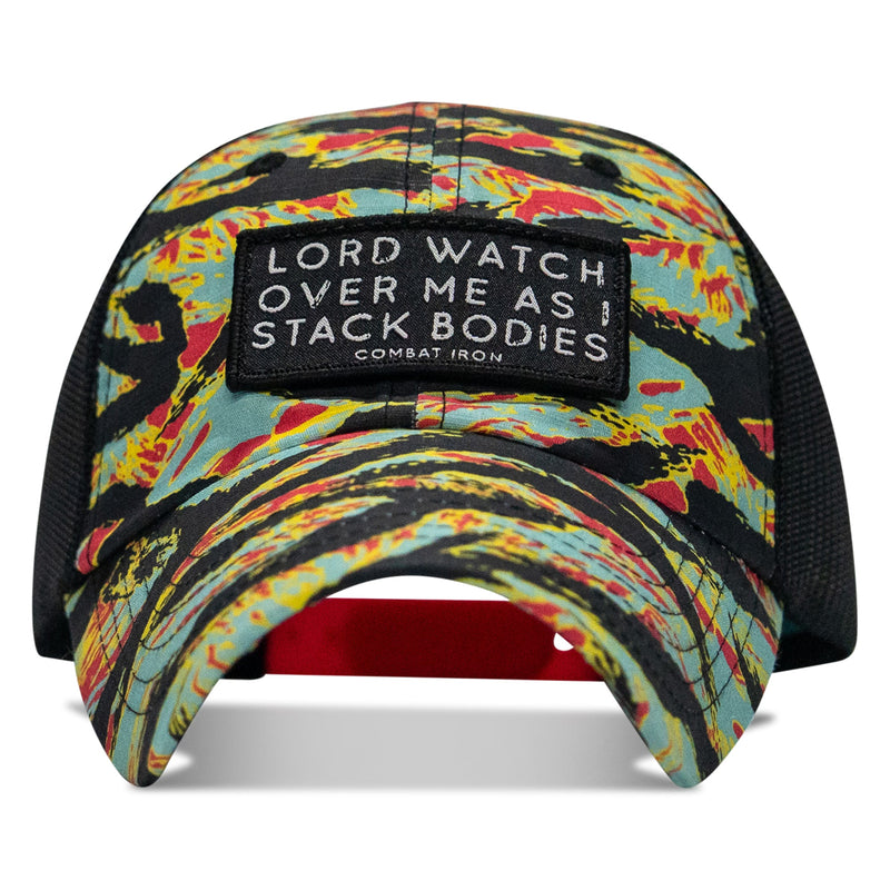Load image into Gallery viewer, Lord Watch Over Me As I Stack Bodies Patch Tactical Ripstop Mesh Snapback Hat
